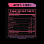 Supplement facts for Re-Lyte® Hydration Variety Pack (7 ct.) Mixed Berry flavor showing electrolytes and zero carbs.
