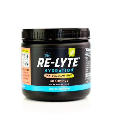 Re-Lyte Hydration - Watermelon Lime - Tub - 60 Serves dietary supplement with zero calories black container label
