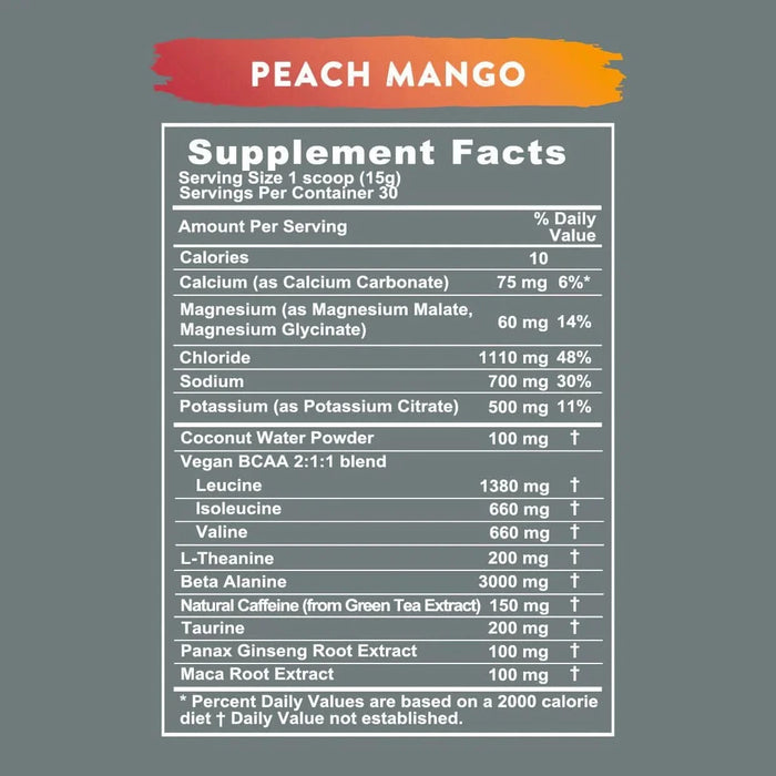 Re - Lyte Pre - Workout Peach Mango - Tub - 30 Serves - LYTES
