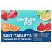 Box of venture pal salt tablets with fruit illustrations on a blue background
