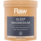 Sleep Magnesium - Dreamy Vanilla - 100g by RAW in recyclable kraft container for relaxation and magnesium support