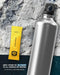 Stoked Mango Electrolyte Drink Mix - 30 Sticks by SALTT shown with silver bottle on textured background
