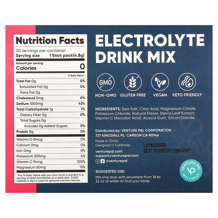 Strawberry Electrolyte Drink Mix - 30 Sticks