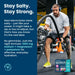 Man exercising with battle ropes beside Summer Favourites Variety Pack - 16 Sticks by Venture Pal electrolytes product box