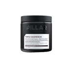 Triple Magnesium Tablets - 120 Tablets by PILLAR PERFORMANCE in black container for muscle recovery, vegan and keto-friendly.