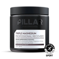 Triple Magnesium Tablets - 120 Tablets by PILLAR PERFORMANCE in a black container designed for muscle recovery support.