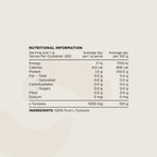 Nutritional facts for Tyrosine - 100% Pure L-Tyrosine Unflavoured - 200g by Switch Nutrition, low carb and keto friendly.