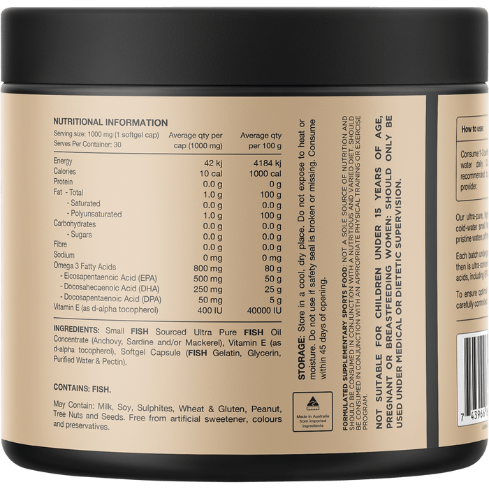Ultra Fish Oil High Strength Norwegian Omega 3 - 30 Caps