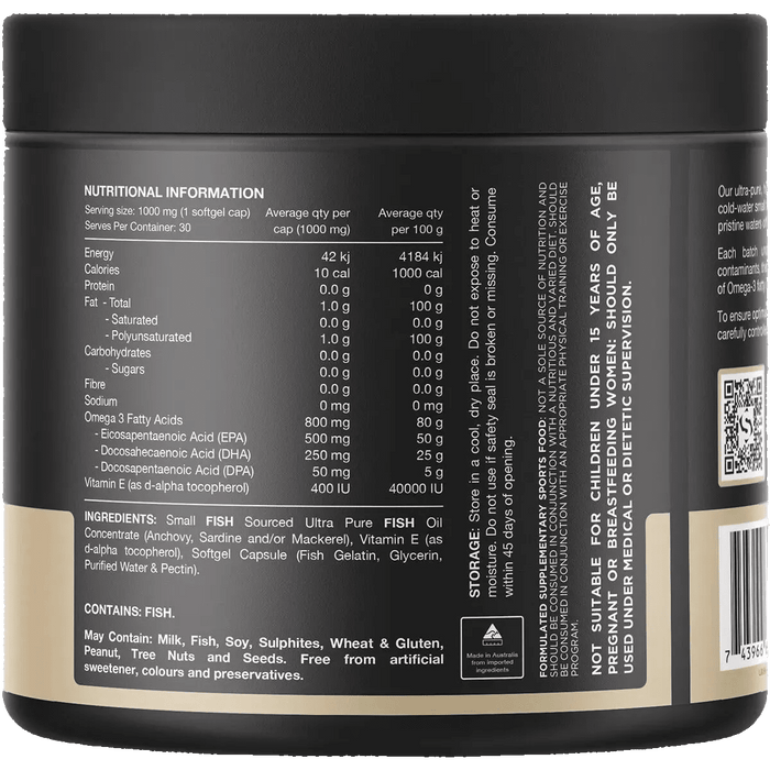 Ultra Fish Oil High Strength Norwegian Omega 3 - 30 Caps