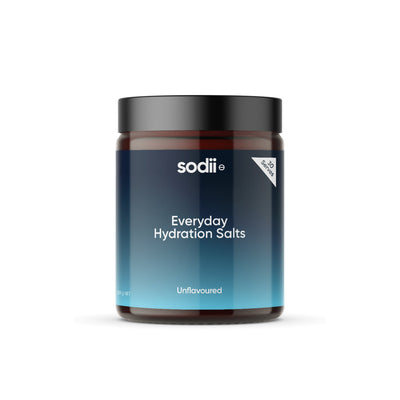 Unflavoured - 30 Serve Tub by Sodii, hydration salts in blue gradient jar from Drinks and Electrolytes collections
