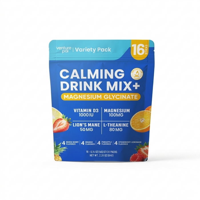 Calming Drink Mix + Magnesium Glycinate - Variety Pack - 16 Sticks