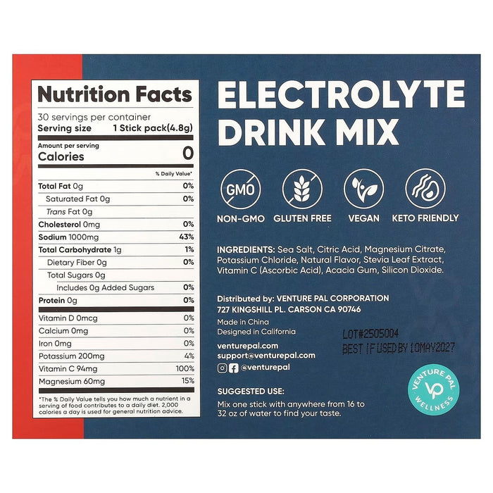 Watermelon Electrolyte Drink Mix - 30 Sticks