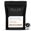 WPI - Chocolate - 1kg by PILLAR PERFORMANCE in black packaging with protein content and recovery details visible