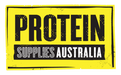 Protein Supplies Australia logo in bold black text on distressed yellow background for Magnesium Glycinate - 100% Pure - 100g product.