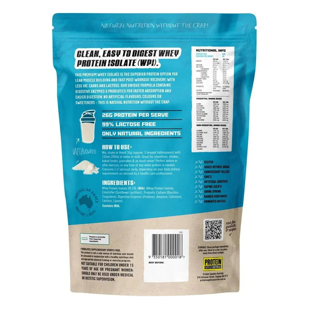 WPI - Unflavoured - 1kg - LYTES