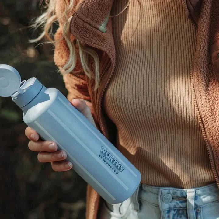 750ml Sugarcane Drink Bottle - Blue Striped - LYTES