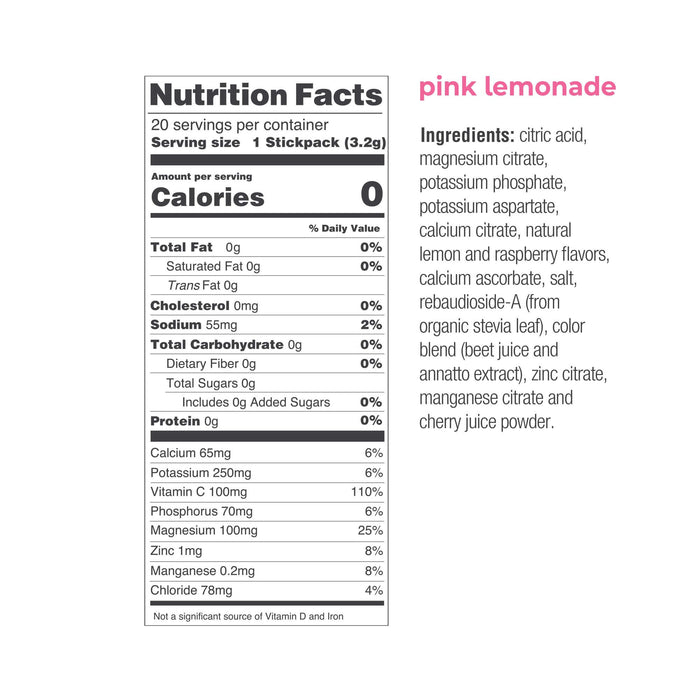 Electrolyte Drink Sticks - Pink Lemonade - 20 Servings-Electrolytes-Yo Keto